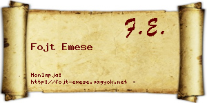 Fojt Emese névjegykártya